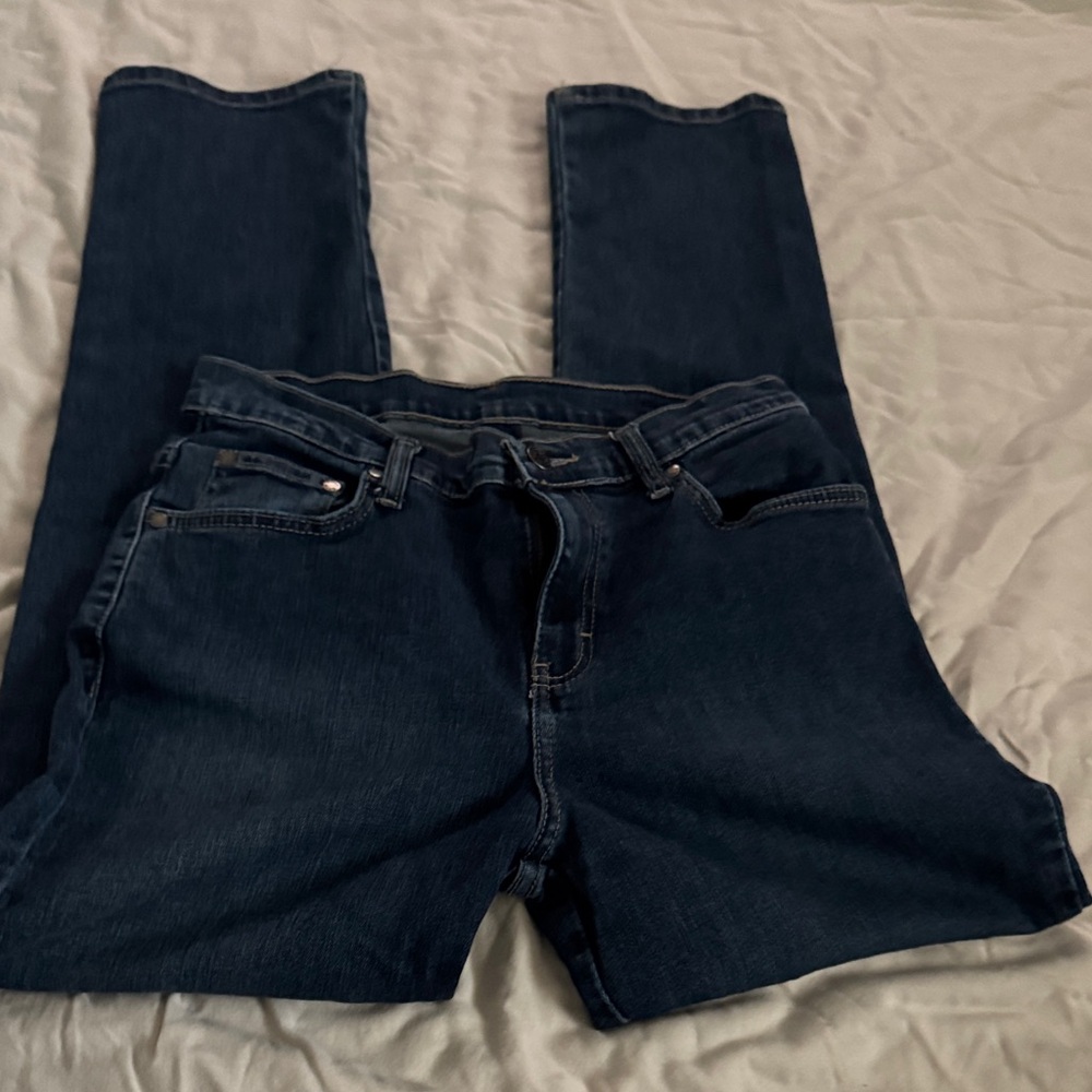 Women's Straight Leg Jeans - Dark Blue